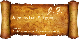 Jagerovits Frigyes névjegykártya